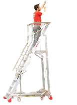 Drabina magazynowa 10 stopniowa FARAONE (wysokość robocza: 3,96m) 99675072