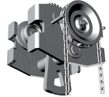 Wózek do wyciągarki z łańcuszkiem, nierdzewny (udźwig: 1000 kg, szerokość belki: 74-125 mm) 03079921