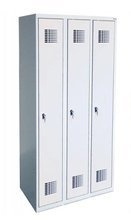 GOREK Szafka ubraniowa 3 komory, kolor: RAL7035 (jasnoszary) (wymiary: 1800x900x500 mm) 09276448