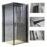 Kabina prysznicowa 80x80 szkło 6mm kwadrat czarna 23178217