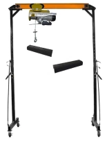 Suwnica bramowa z zestawem rozszerzenia (udźwig: 1000 kg, szerokość: 2300 + 200 mm, wysokość: 2500 - 3600 mm) + wciągarka linowa z wózkiem elektrycznym TRETOS Force 20m (udźwig: 500/990 kg, wysokość podnoszenia: 20m / 10m) 02883279