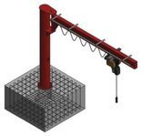 Żuraw słupowy obrotowy z wyciągarką łańcuchową elektryczną na wózku elektrycznym (udźwig: 1000 kg, długość ramienia: 4000mm, wysokość do belki: 3219 mm) 03082252
