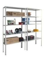 Regał metalowy z dwustronnym dostępem, 6-półkowy (wymiary: 2000x955x650 mm) 16083233