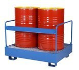 Paleta do transportu beczek z barierkami bezpieczeństwa GermanTech (ilość beczek: 2, wymiary: 950x1200x910 mm) 99724717