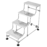 Aluminiowe schody jezdne magazynowe 4 stopniowe (wysokość robocza: 275cm, udźwig: 150kg) 99682224