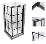 Kabina prysznicowa kwadratowa kratka czarna 80x80 23178191