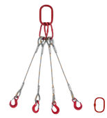 IMPROWEGLE Zawiesie linowe czterocięgnowe miproSling (długość liny: 1m, udźwig: 21-29 T, średnica liny: 36 mm, wymiary ogniwa: 340x180 mm) 33948497