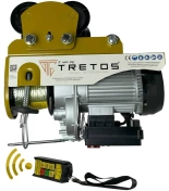 Wciągarka elektryczna linowa z wózkiem elektrycznym i pilotem bezprzewodowym TRETOS Force 500/990kg, 20m (TR-99020)